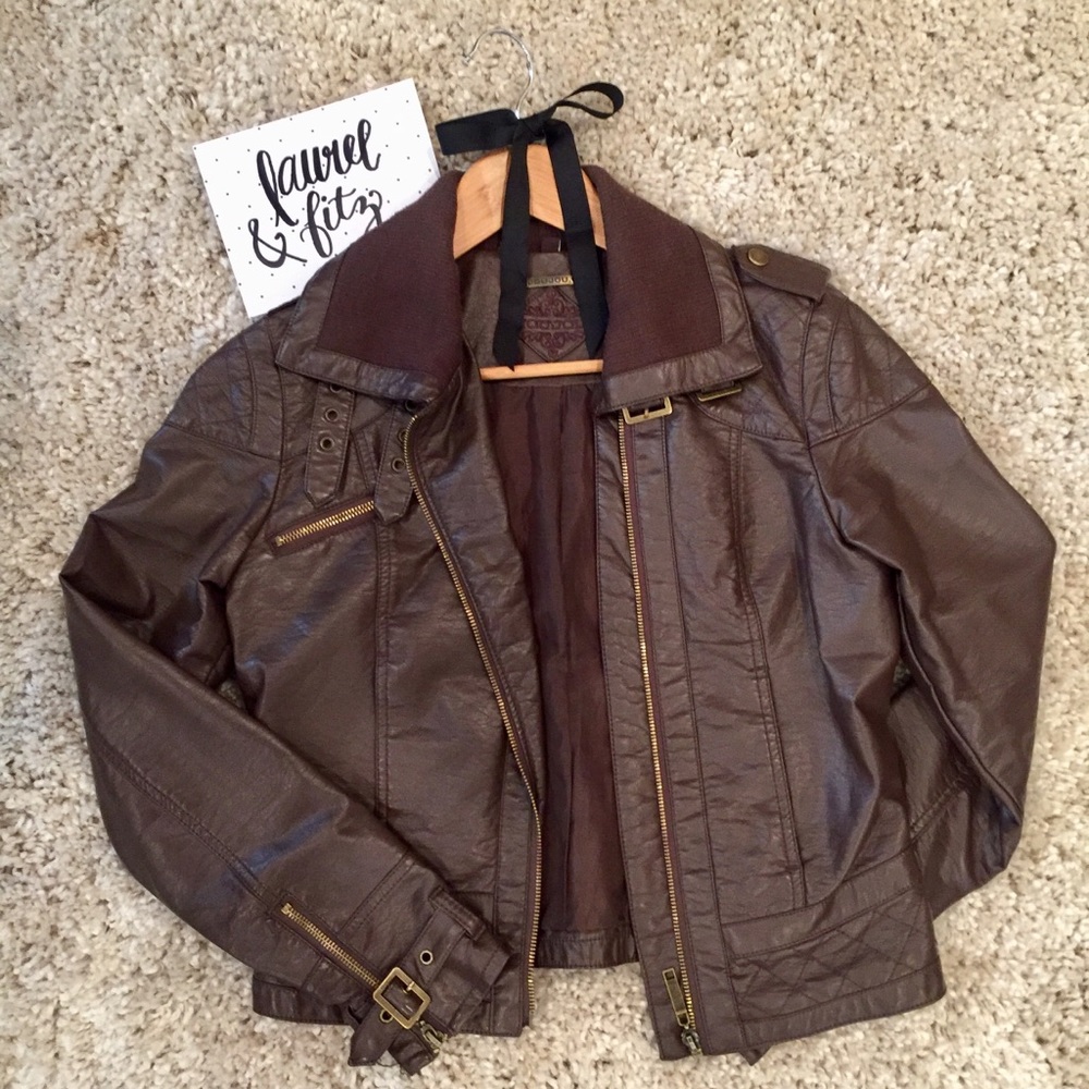 Brown Moto Leather Jacket